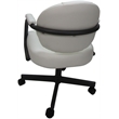 Swivel Metal Dining Caster Chair- M-70 - White Vinyl - Gray Metal