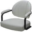 Swivel Metal Dining Caster Chair- M-70 - White Vinyl - Gray Metal
