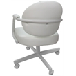 Swivel Metal Dining Caster Chair- M-70 - White Vinyl - White Metal