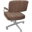 Swivel Metal Dining Caster Chair- M-110 - Red Fabric - White Frame