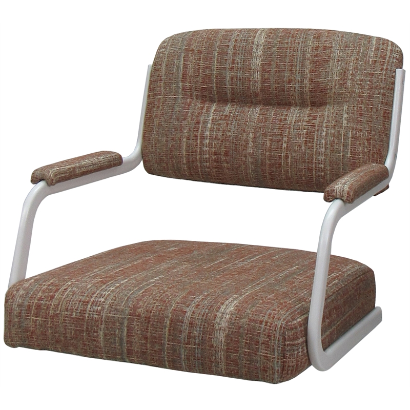 Swivel Metal Dining Caster Chair- M-110 - Red Fabric - White Frame