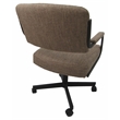 Swivel Metal Dining Caster Chair- M-110 - Basin Beige Fabric - Brown Frame