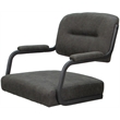 Swivel Metal Dining Caster Chair- M-110 - Dark Gray Fabric - Gray Frame