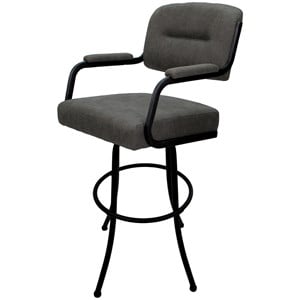 Swivel Extra Tall 34&quot Metal Bar Stool - M-110 - Dark Gray Fabric - Black Frame
