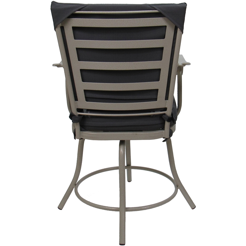 Outdoor/Indoor Patio Dining Chair - Jamey - Dark Gray Linen Fabric - Beige