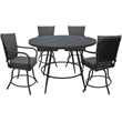 Outdoor/Indoor Patio Dining Set - Ofir - Dark Gray Linen - Gray