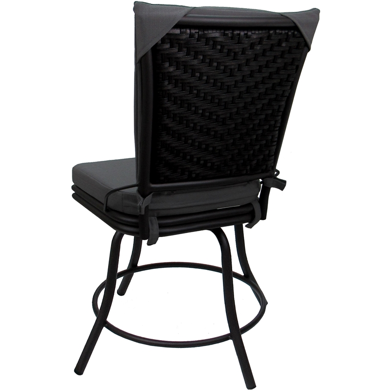 Outdoor/Indoor Patio Dining Chair - Ofir without Arms - Dark Gray Linen-Black