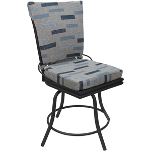 Outdoor/Indoor Patio Dining Chair - Ofir without Arms - B-W Blue Beige-Gray