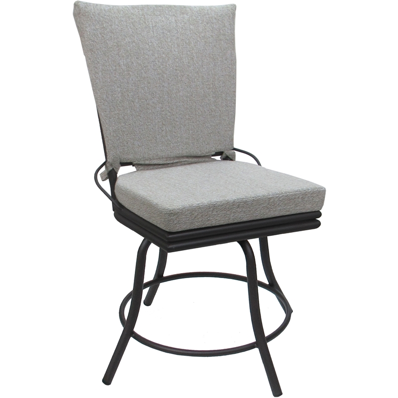 Outdoor/Indoor Patio Dining Chair - Ofir without Arms - White Linen - Gray