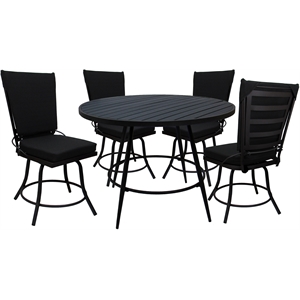 Outdoor or Indoor Patio Dining Set - Jamey without Arms - Black - Black