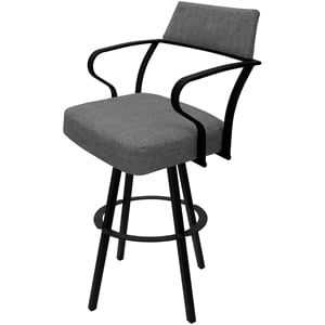 Carolina Swivel Extra Tall 34&quot Metal WB Stool - Mojave Gray - Black