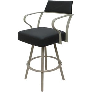 Carolina Swivel Extra Tall 34&quot Metal WB Stool - Gray Vinyl - Beige