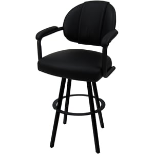 Swivel Extra Tall Metal 34&quot Bar Stool - M-70 WB - Black Vinyl - Black