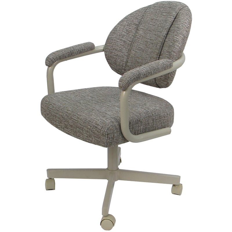 Swivel Metal Dining Caster Chair- M-70 - Jetty June Khaki - Beige