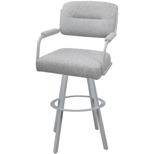 Swivel Counter Metal Bar Stool 26&quot - M-110 WB - Hemsath Slate - White
