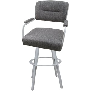 Swivel Extra Tall 34&quot Metal Bar Stool - M-110 WB - Mojave Gray - White