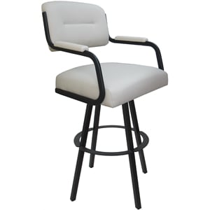 Swivel Metal Extra Tall Stool 34&quot Seat - M-110 WB - Ocean Beige Vinyl - Gray