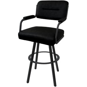 Swivel Metal Extra Tall Stool 34&quot Seat - M-110 WB - Black Vinyl - Gray