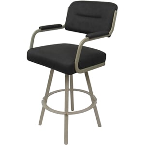 Swivel Metal Extra Tall Stool 34&quot Seat - M-110 WB - Gray Vinyl - Beige
