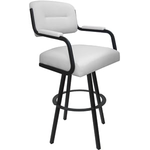 Swivel Metal Extra Tall Stool 34&quot Seat - M-110 WB - White Vinyl - Gray