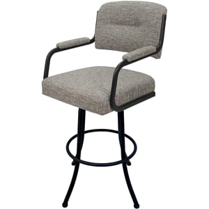 Swivel Metal Extra Tall Stool 34&quot Seat - M-110 - Jetty June Tan Fabric - Black