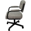 Swivel Metal Dining Caster Chair- M-110 - Jetty June Tan Fabric - Black