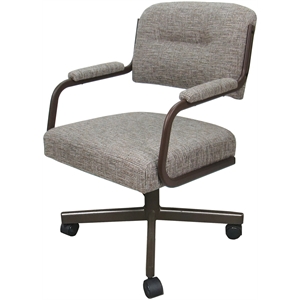 Swivel Metal Dining Caster Chair- M-110 - Jetty June Tan - Brown