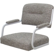 Swivel Metal Dining Caster Chair- M-110 - Jetty June Tan Fabric - White