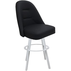 Swivel Metal Extra Tall Bar Stool 34&quot Seat - M-235 WB - Black Vinyl - White