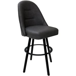 Swivel Metal Extra Tall Bar Stool 34&quot Seat - M-235 WB - Gray Vinyl - Black
