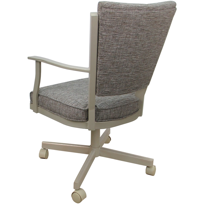 Montana Swivel Metal Dining Caster Chair - Jetty June Tan Fabric - Beige