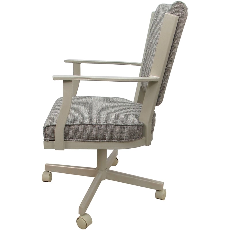 Montana Swivel Metal Dining Caster Chair - Jetty June Tan Fabric - Beige