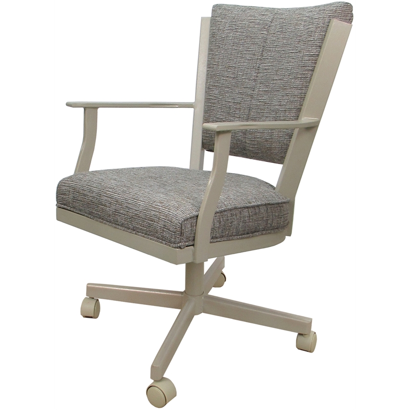 Montana Swivel Metal Dining Caster Chair - Jetty June Tan Fabric - Beige
