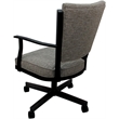 Montana Swivel Metal Dining Caster Chair - Jetty June Tan Fabric - Black