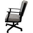 Montana Swivel Metal Dining Caster Chair - Jetty June Tan Fabric - Black