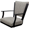 Montana Swivel Metal Dining Caster Chair - Jetty June Tan Fabric - Black