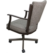 Montana Swivel Metal Dining Caster Chair - Jetty June Tan Fabric - Brown
