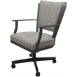 Montana Swivel Metal Dining Caster Chair - Jetty June Tan Fabric - Gray