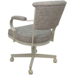 Swivel Metal Dining Caster Chair - Miami - Jetty June Tan Fabric - Beige