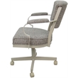 Swivel Metal Dining Caster Chair - Miami - Jetty June Tan Fabric - Beige