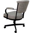 Swivel Metal Dining Caster Chair - Miami - Jetty June Tan Fabric - Black