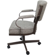 Swivel Metal Dining Caster Chair - Miami - Jetty June Tan Fabric - Brown