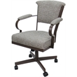 Swivel Metal Dining Caster Chair - Miami - Jetty June Tan Fabric - Brown