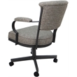 Swivel Metal Dining Caster Chair - Miami - Jetty June Tan Fabric - Gray