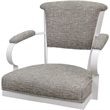 Swivel Metal Dining Caster Chair - Miami - Jetty June Tan Fabric - White