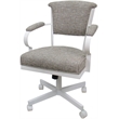 Swivel Metal Dining Caster Chair - Miami - Jetty June Tan Fabric - White