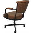 Swivel Metal Dining Caster Chair - Miami - Pecan Brown Vinyl - Gray