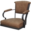 Swivel Metal Dining Caster Chair - Miami - Pecan Brown Vinyl - Gray