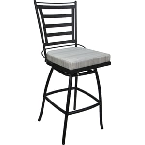 Outdoor or Indoor Counter 26&quot Bar Stool - Jordan - NF Cream Fabric - Black