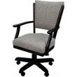 Classic Caster Solid Wood Dining Chair - Jetty June Tan Fabric - Black